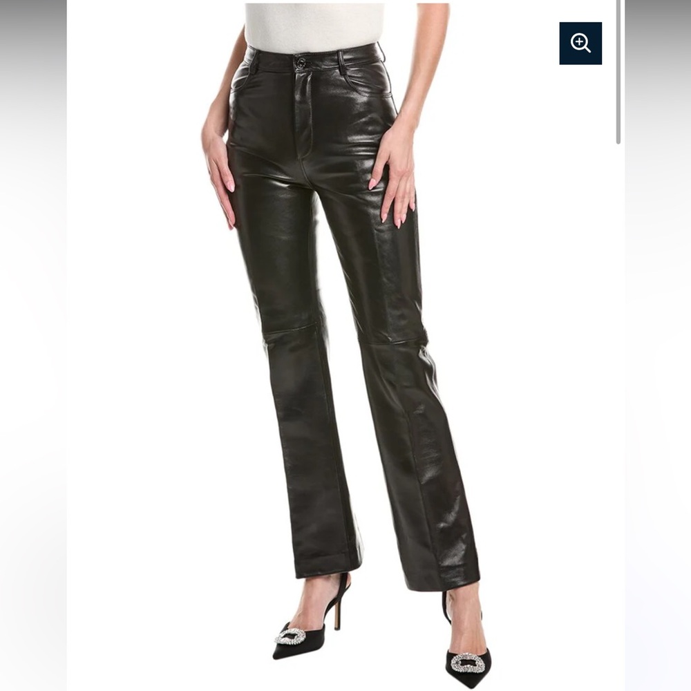 NWT Sandro Dumont Black Leather Trousers